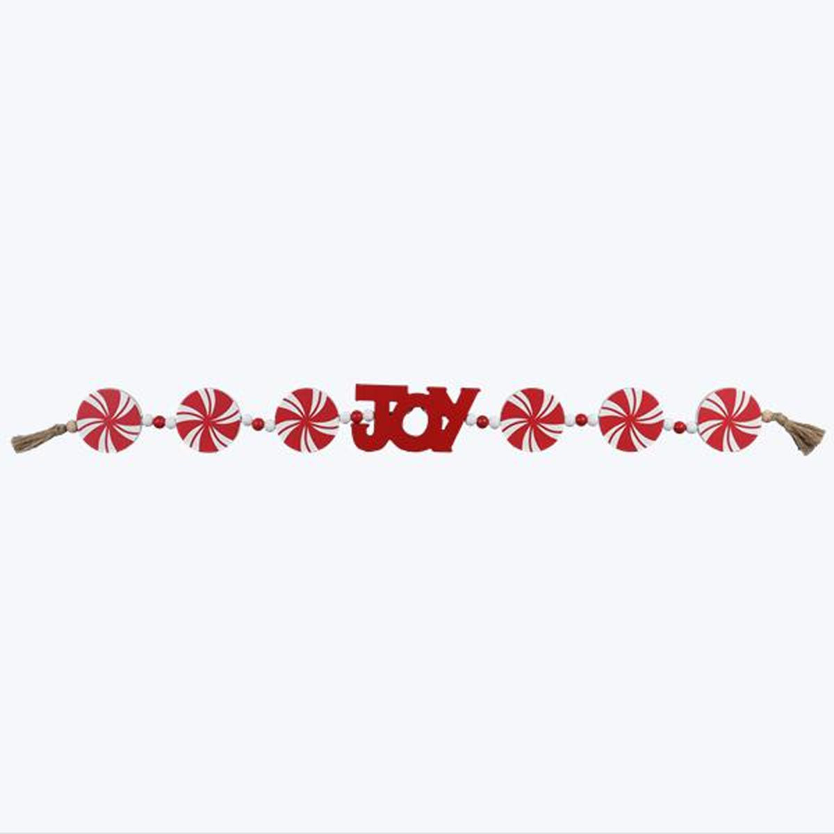 Youngs Christmas Decor - Peppermint Candy Joy Garland