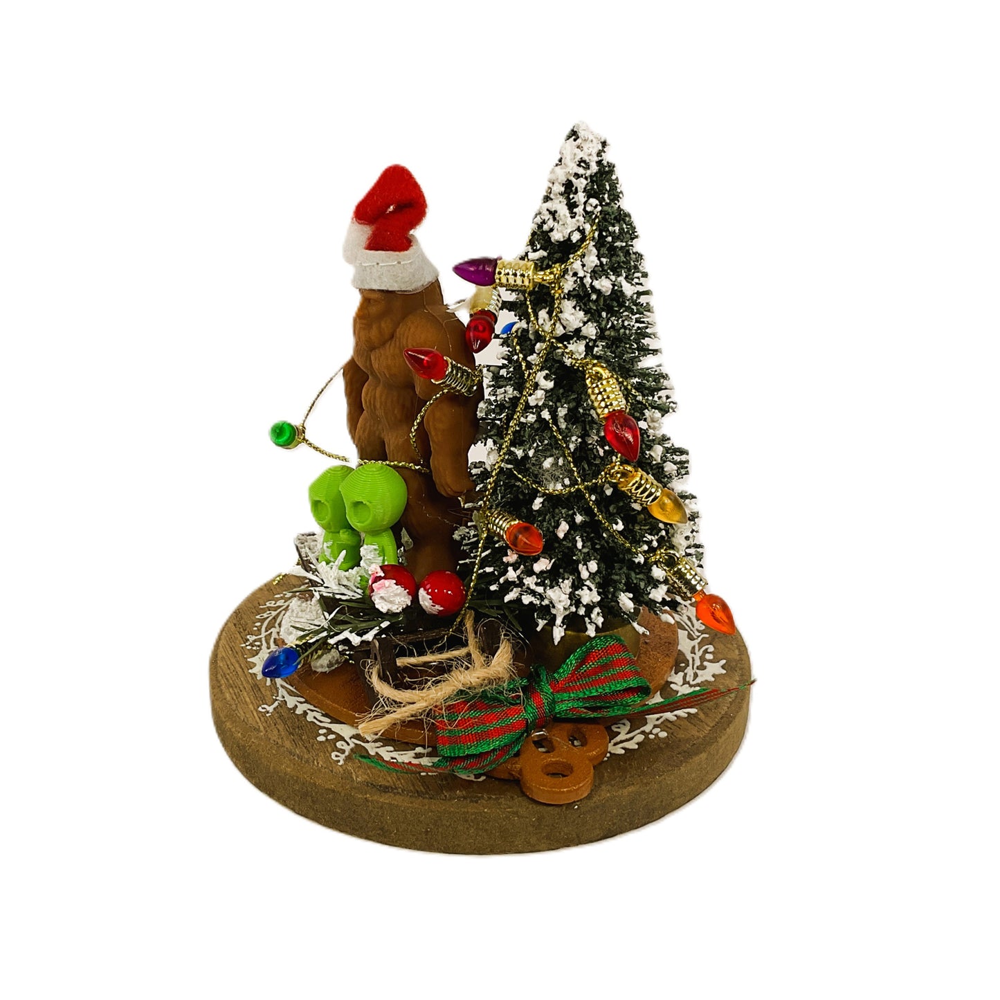 AGSD Christmas Decor - Bigfoot Green Alien Miniature Mini Small Scene