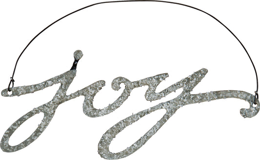 Primitives By Kathy Phil Chapman 4.75 inches x 2 inches Tin Word Ornament - Joy