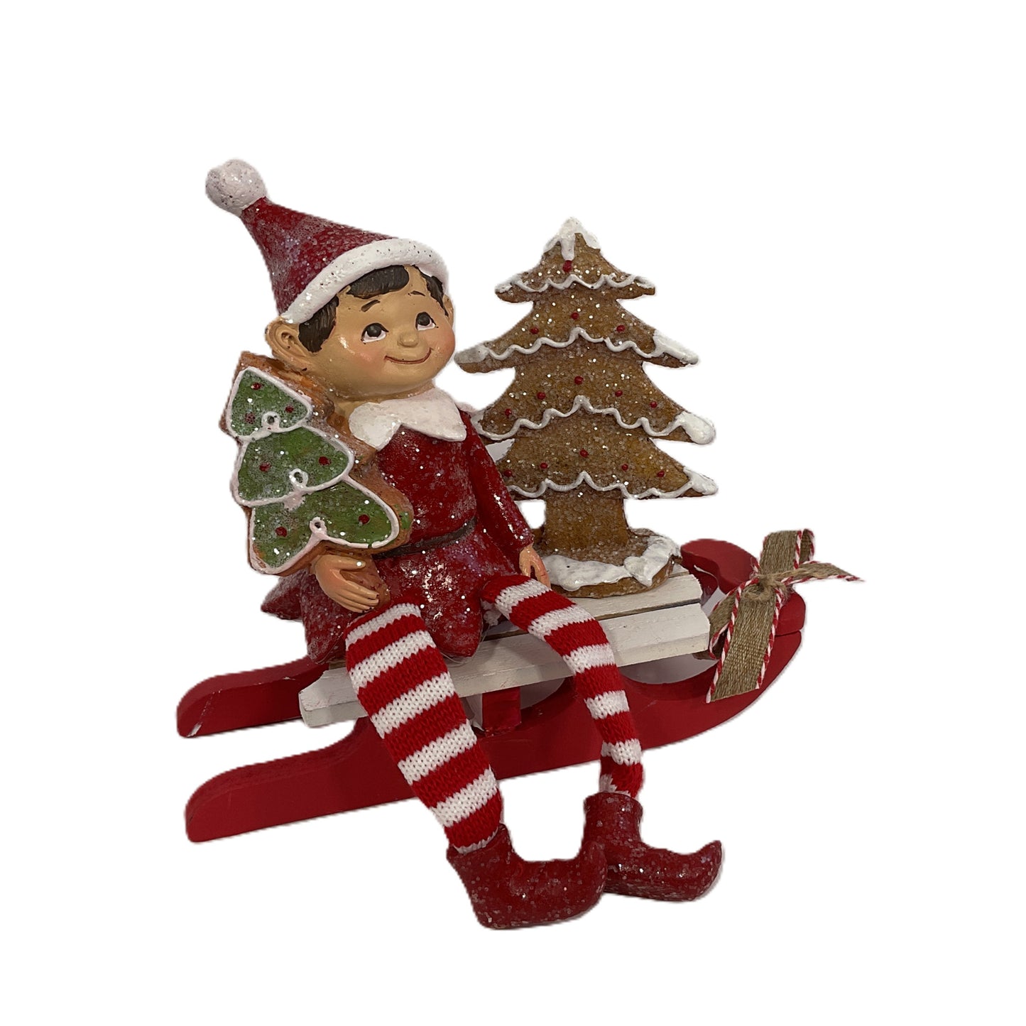 AGSD Christmas Decor - Gingerbread Snowmen and Tree on Sleds