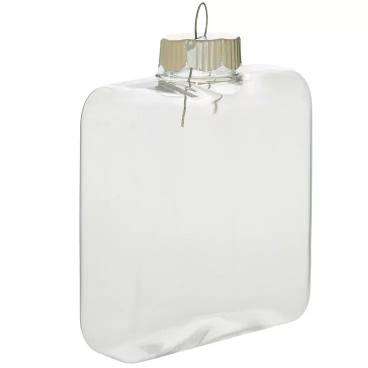 HL Christmas Supply - DIY Clear Fillable Plastic Flat Cube Ornament 8pc