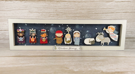 AGSD Christmas Decor - Nativity Scene 3-D Embellishments Inset Sign