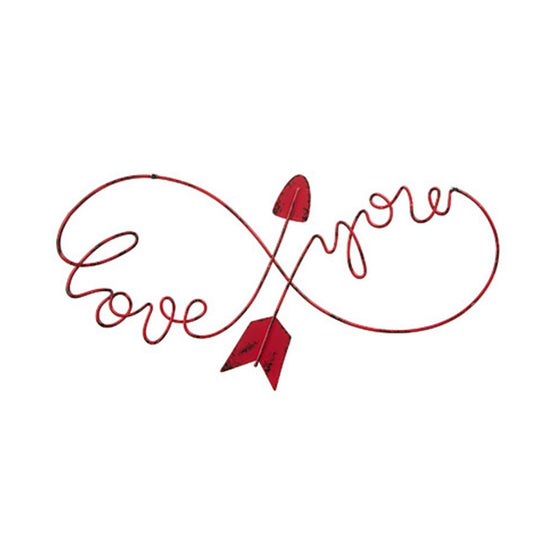 Darice Valentines Decor - Red Metal Wire Love You Arrow Sign