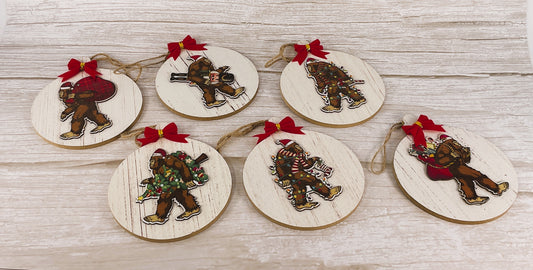 AGSD Christmas Decor - Bigfoot Sasquatch 3-D Ornaments 6pc Set