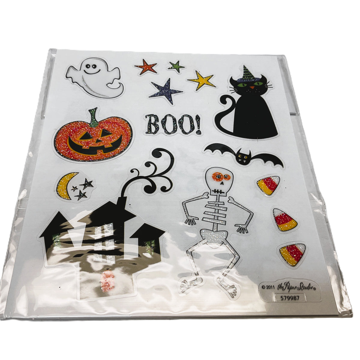 HL Halloween Craft Supply - Cute Cat Haunted House Icons Stickers 30pc