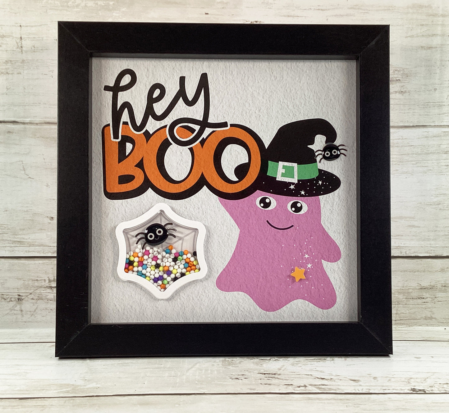 Halloween Decor Pastel Cat Ghost Trick Treat Shaker Signs 3pc Set