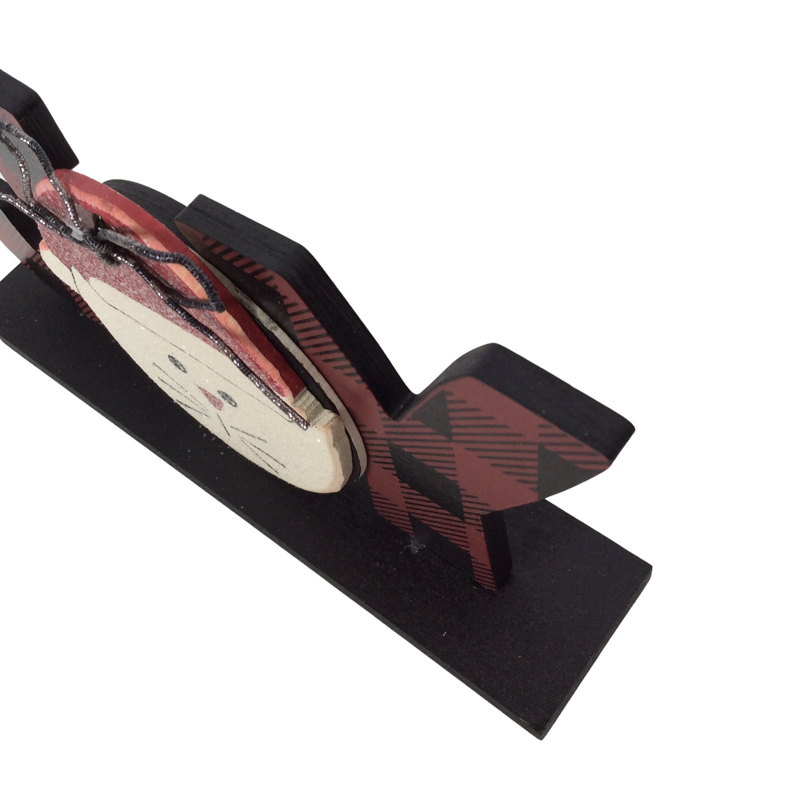 AGD Christmas Decor - Buffalo Check Plaid Joy Cat Tabletop Sign