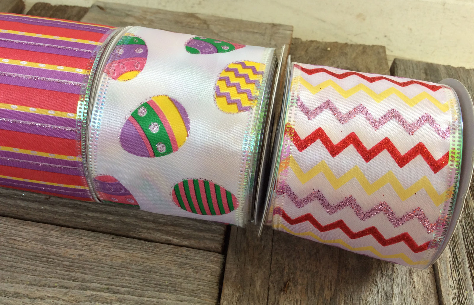 Darice Easter Decor - Easter Theme Satin Ribbon 4 rolls