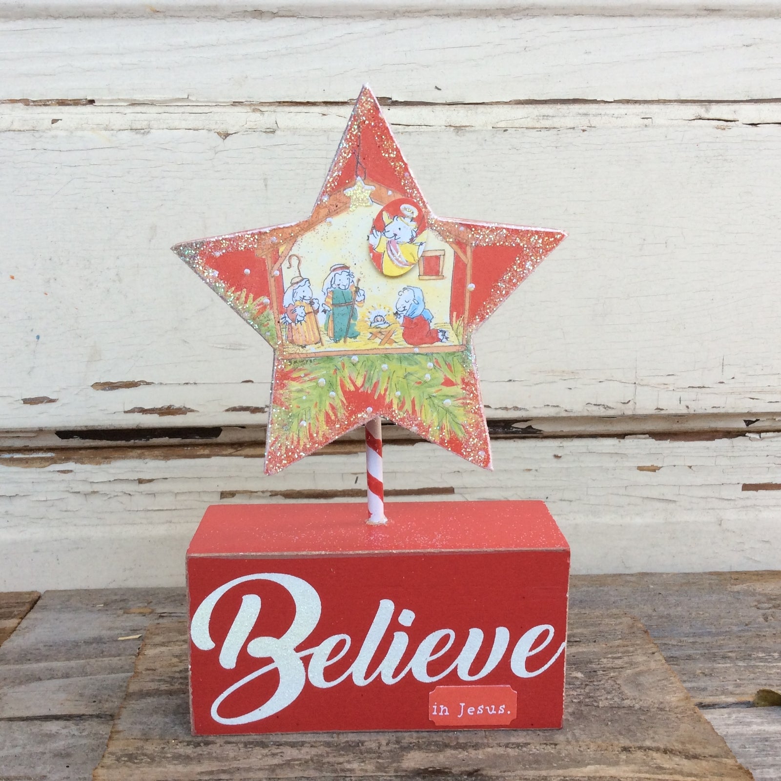 AGD Christmas Decor – Believe Nativity Lamb Star