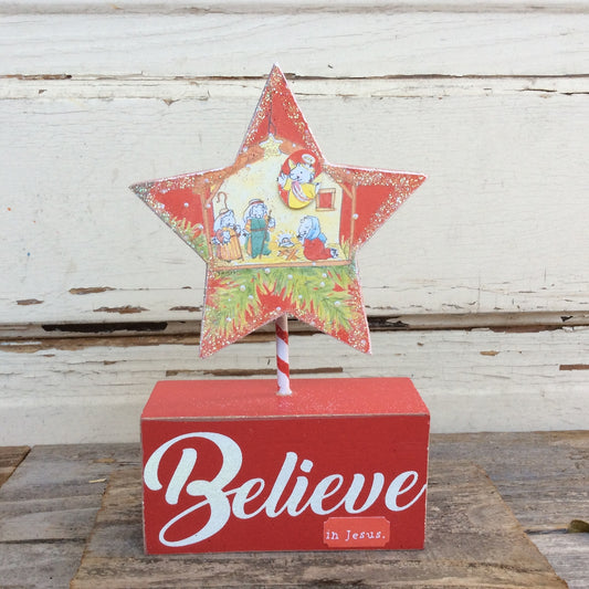 AGD Christmas Decor – Believe Nativity Lamb Star