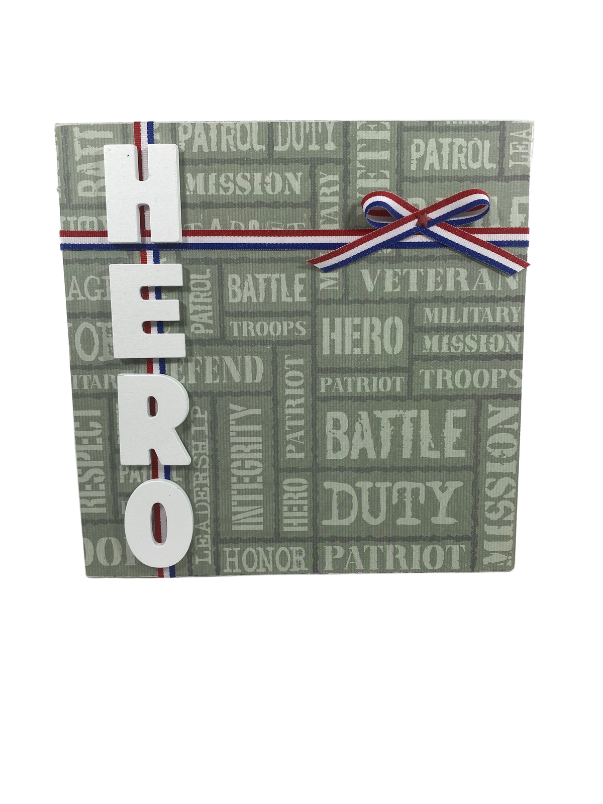 AGD Patriotic Decor - HERO Soldier Veteran Prim Box Sign