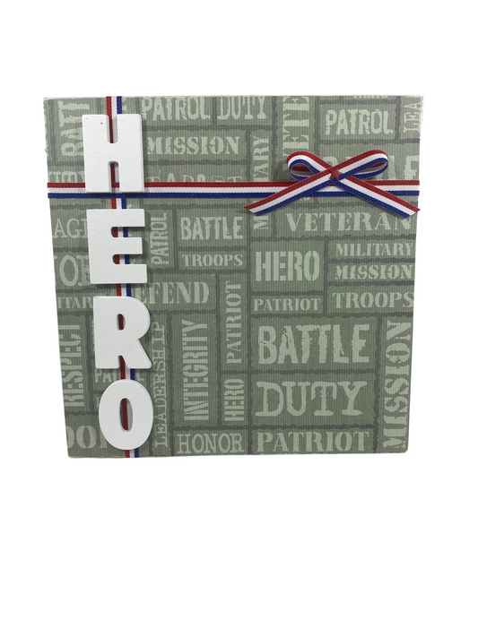 AGD Patriotic Decor - HERO Soldier Veteran Prim Box Sign