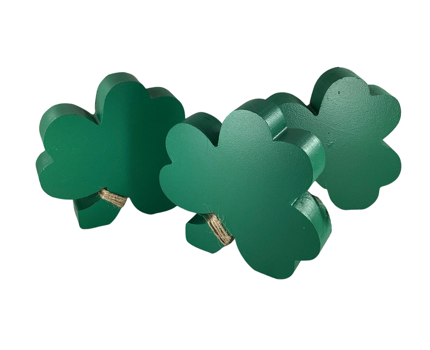 AGD Saint Patrick Decor - Chunky Wood Shamrock Sitter 3pc Set