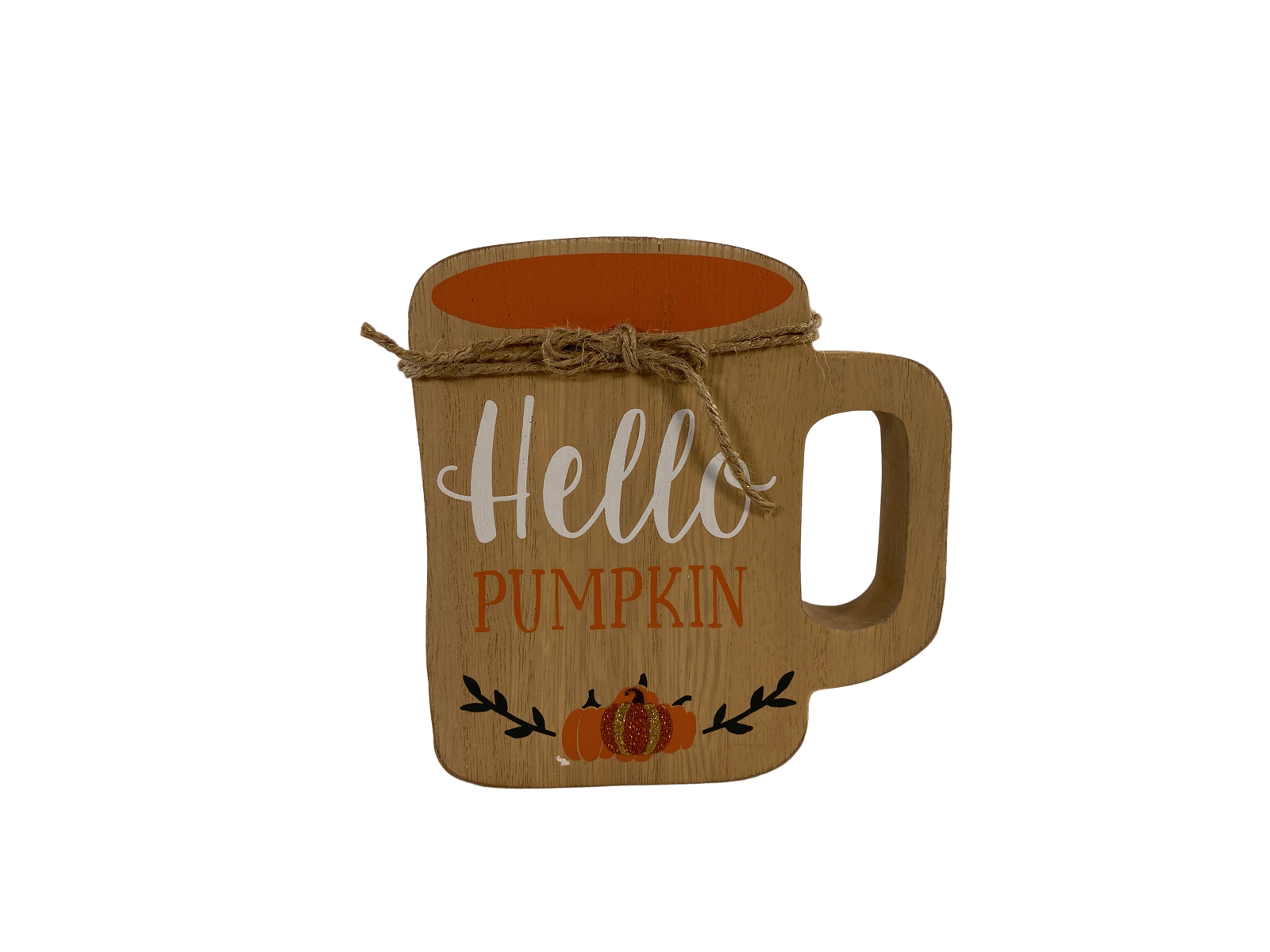AGD Fall Decor - Chunky Wood Hello Runneth Over Mug Coffee Cup 2pc