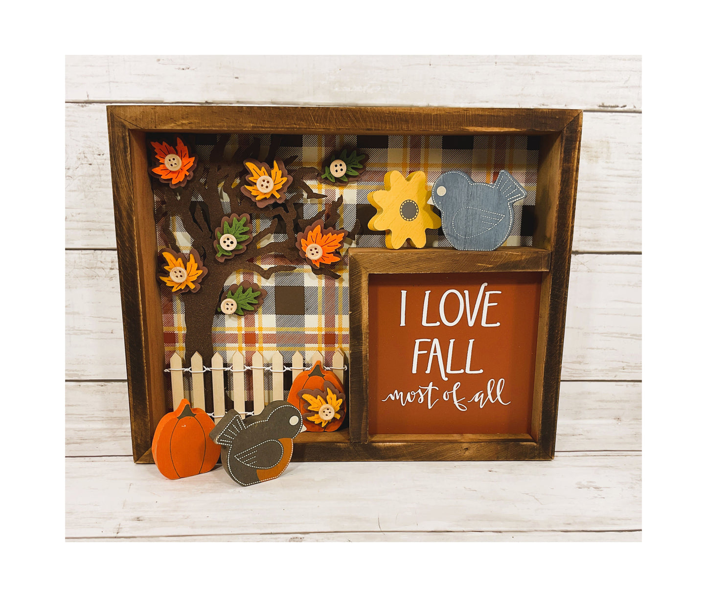 AGD Fall Decor - Love Fall Most Of All Inset Shadow Diorama Box Sign