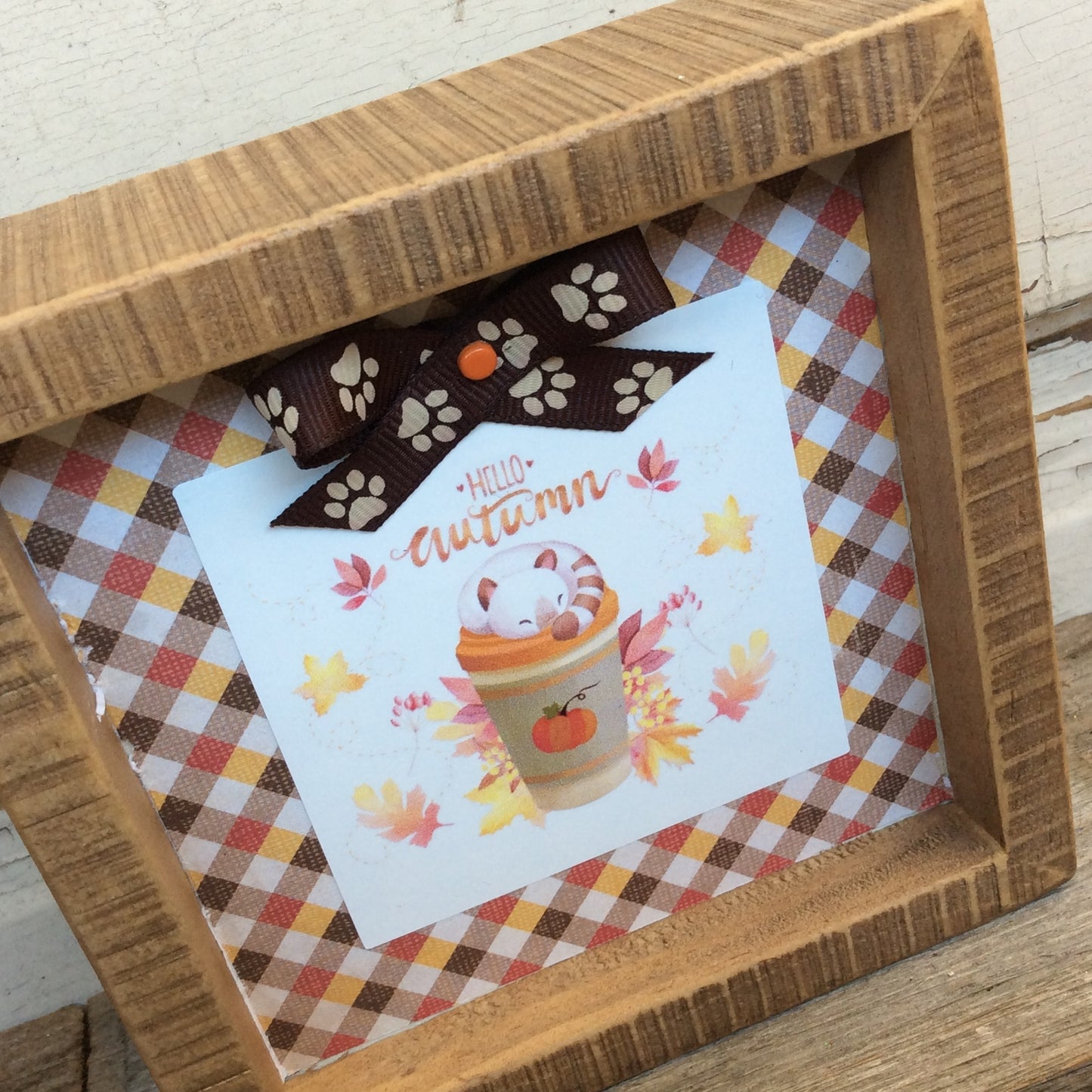 AGD Fall Decor - Hello Autumn Coffee Cat Box Sign