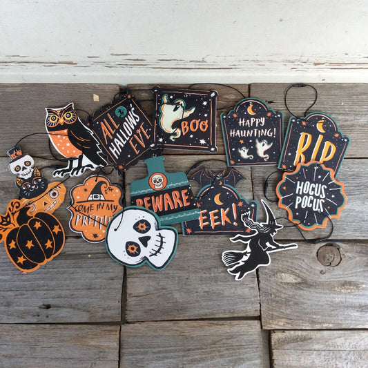 AGD Halloween Decor - Wood Icon Die Cut Ornaments 13pc Set