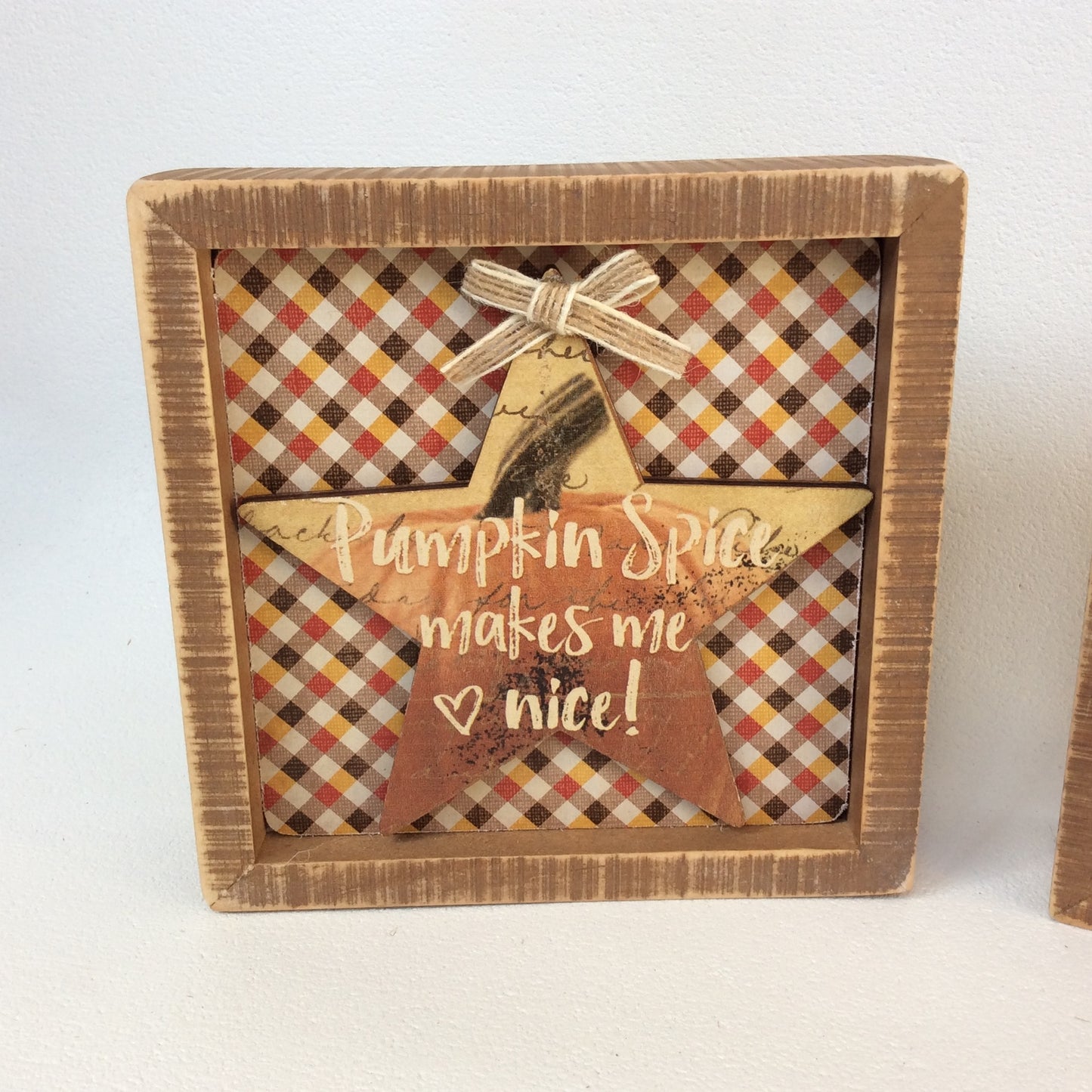 AGD Fall Decor - Pumpkin Spice Everything Nice Prim Inset Box Sign 2pc Set