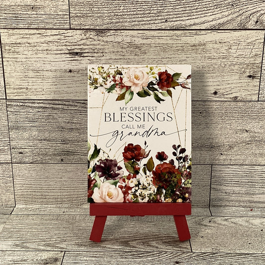 AGD Home Decor - Grandmother Grandchildren Blessings Easel Sign