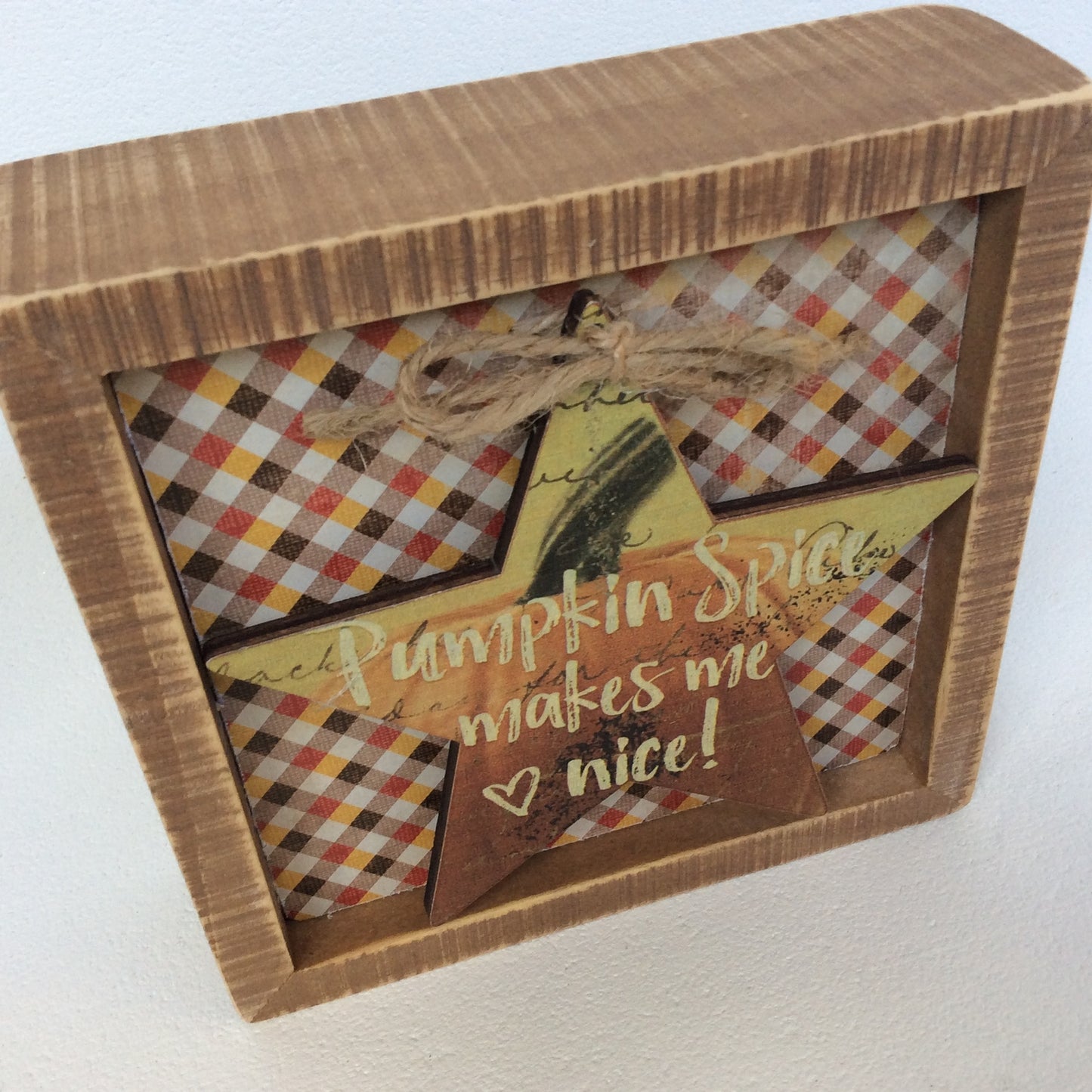 AGD Fall Decor - Pumpkin Spice Makes Me Nice Prim Inset Box Sign