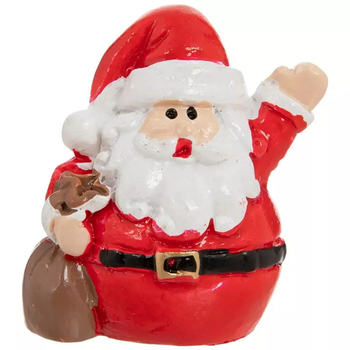 HL Christmas Craft Decor - Miniature Resin Santa Clause Figurines 6pc
