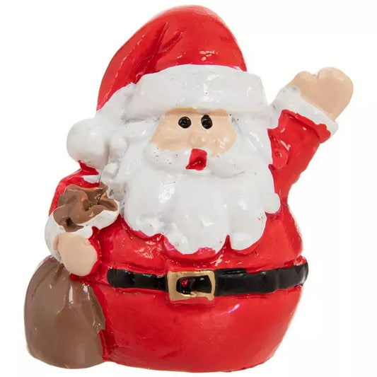 HL Christmas Craft Decor - Miniature Resin Santa Clause Figurines 6pc