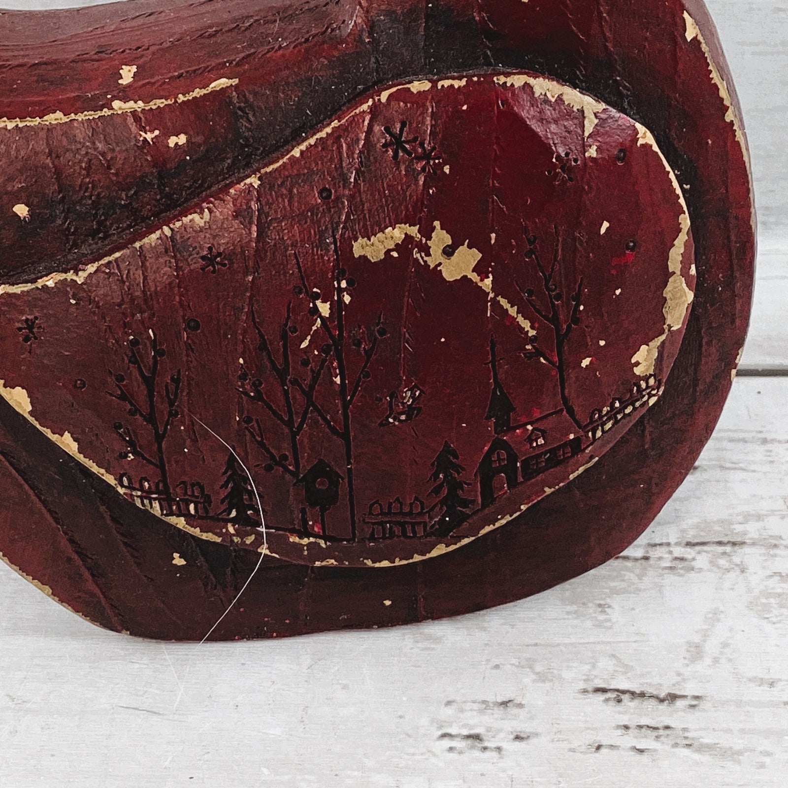 HL Wood Decor - Weathered Wood Carved Cardinal w Engraved Church Sitter