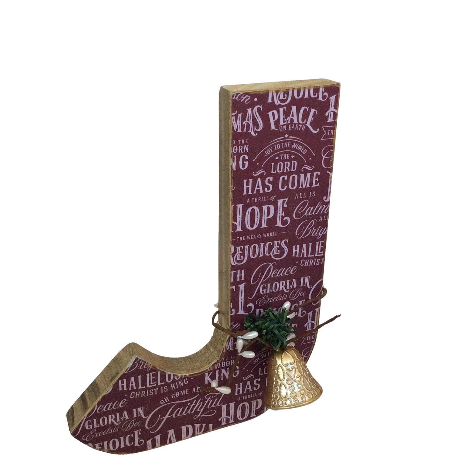 AGD Christmas Decor - Chunky Joy To The World Letters Tabletop Sign