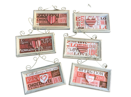 AGD Valentines Decor - Heart Love Theme Ornaments 6pc Set