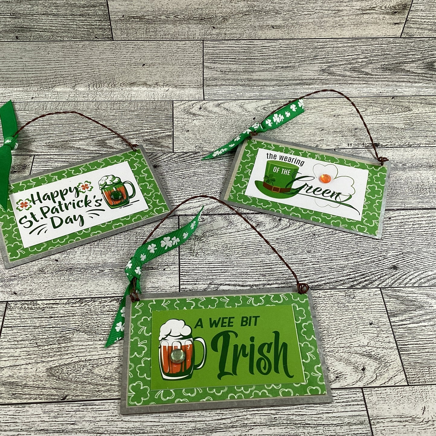 AGD St Patrick's Day Decor - Wee Bit Irish Small Ornament Signs 3pc Set