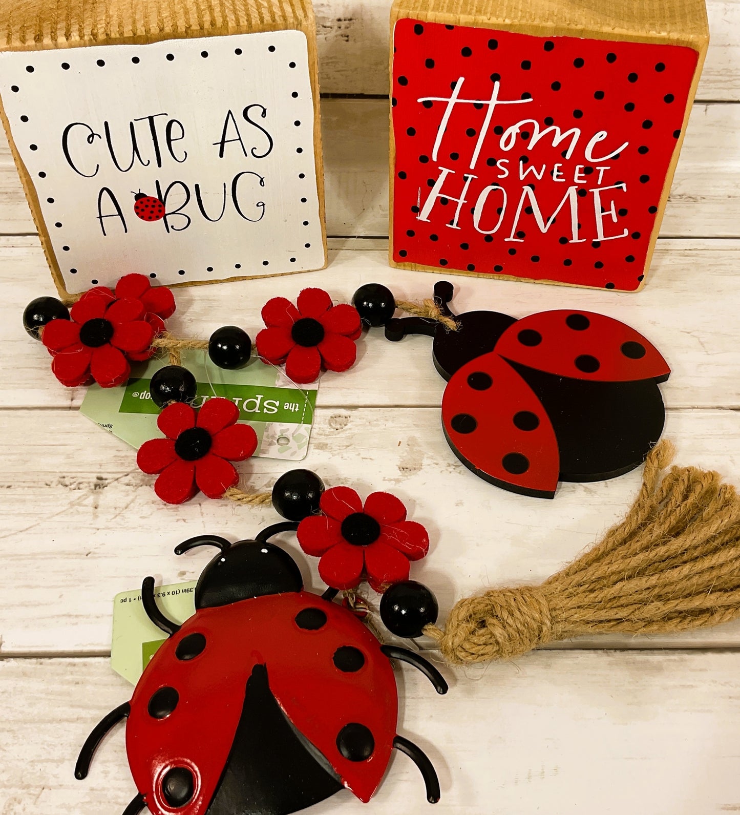 HL Spring Decor - Ladybug Summer Tier Tray Decor 4pc Set