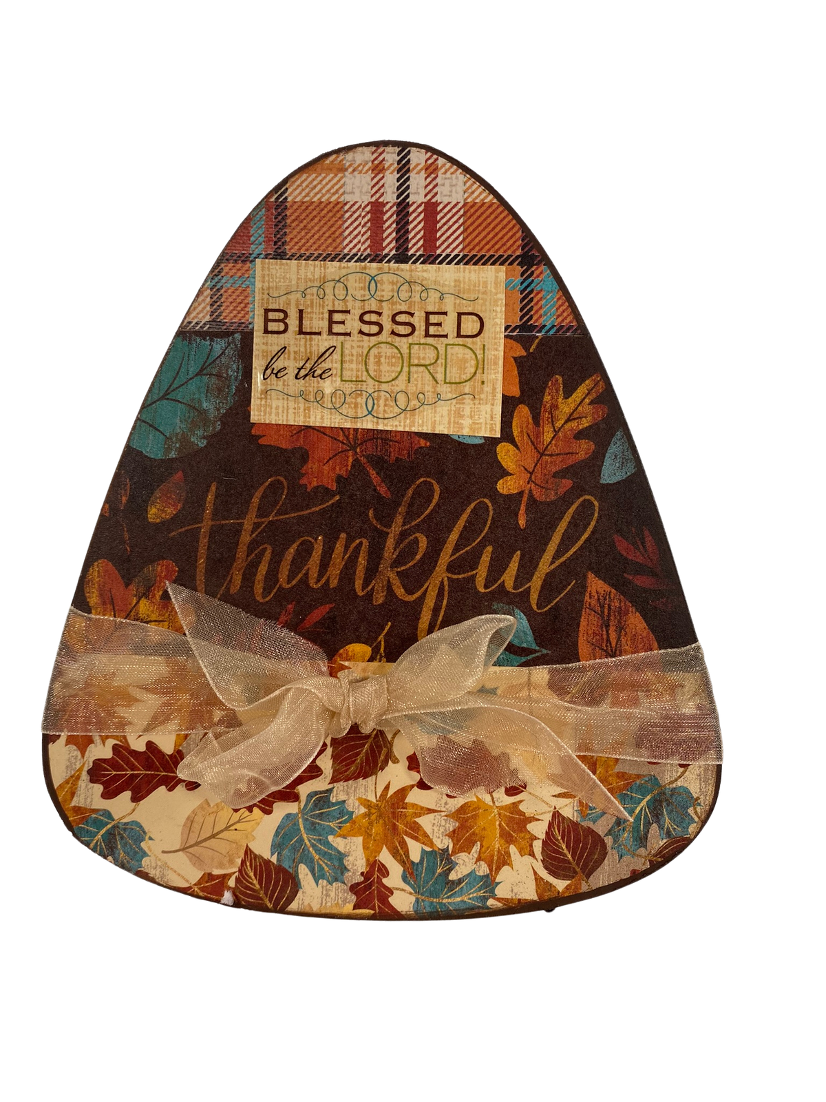 AGD Fall Decor - Bless The Good Lord Turkey Candy Corn 2pc Set