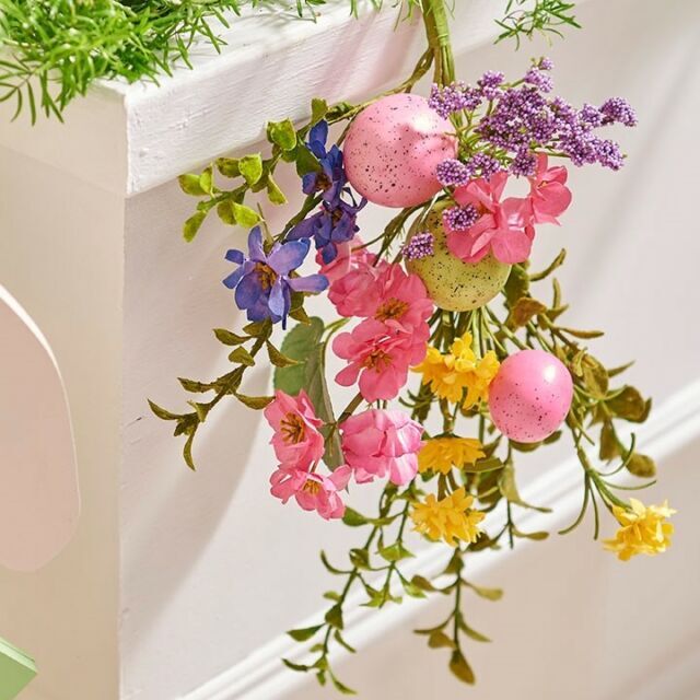 RAZ Imports Easter Decor - Bright Spring Egg Flower Floral Spray Pick