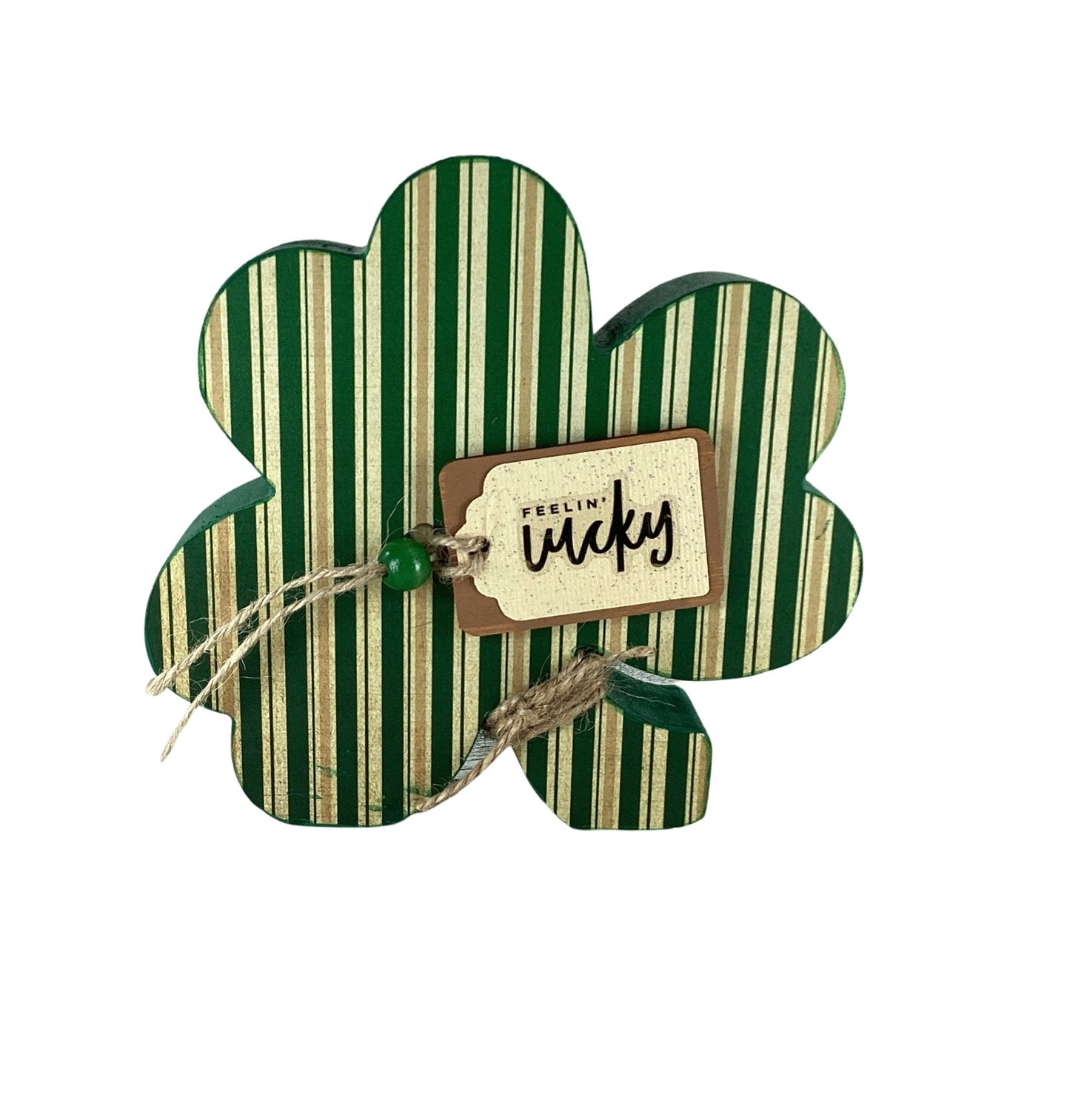 AGD Saint Patrick Decor - Chunky Wood Shamrock Sitter 2pc Set