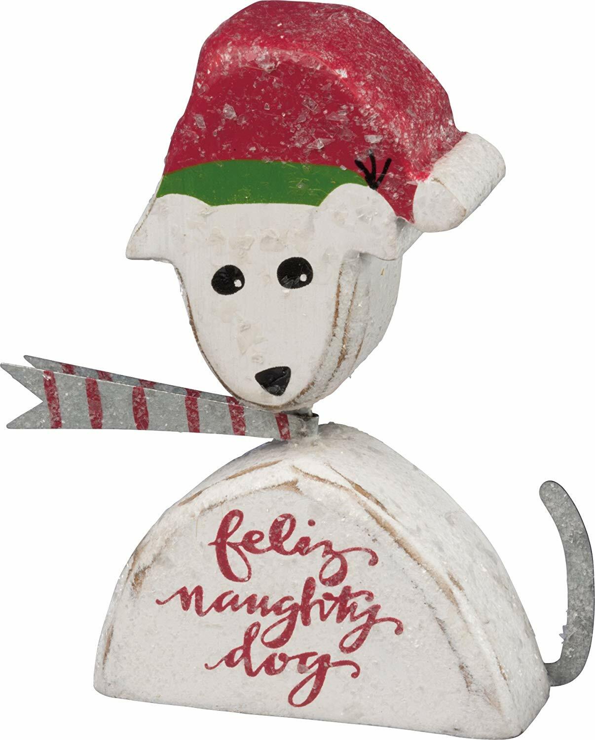 PBK Christmas Decor - Feliz Naughty Chunky Puppy Dog Sitter