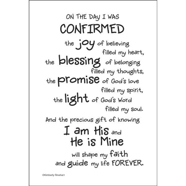 ITT Craft Supply - Child's Confirmation Poem For A Page Sticker Sheet