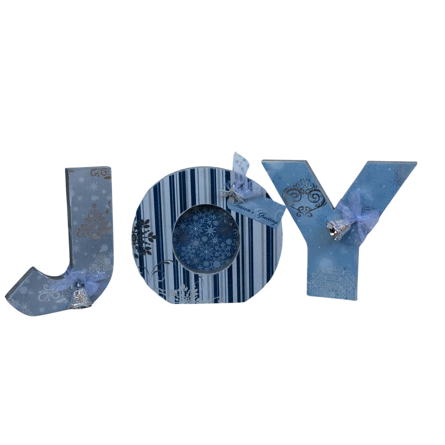AGD Christmas Decor - Silver Blue Winter Joy Tabletop Sign