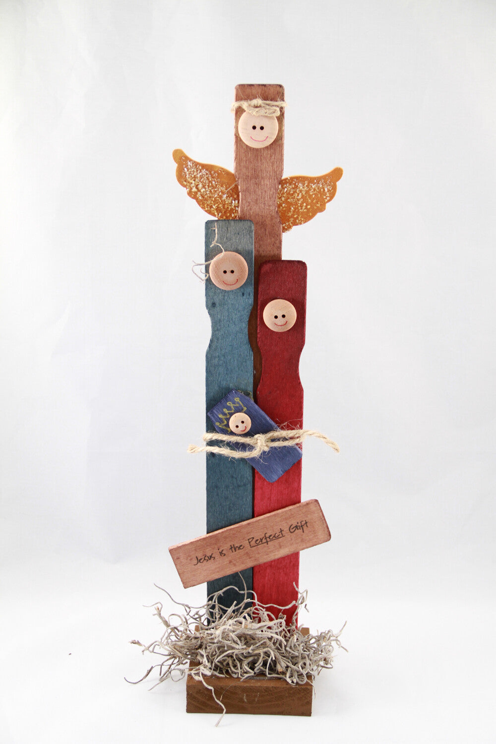 AGD CHRISTmas Decor - Prim Wood Thank Jesus Perfect Gift #PSN-02