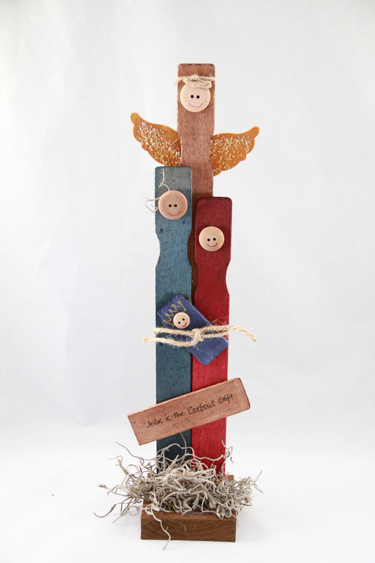 AGD CHRISTmas Decor - Prim Wood Thank Jesus Perfect Gift #PSN-02