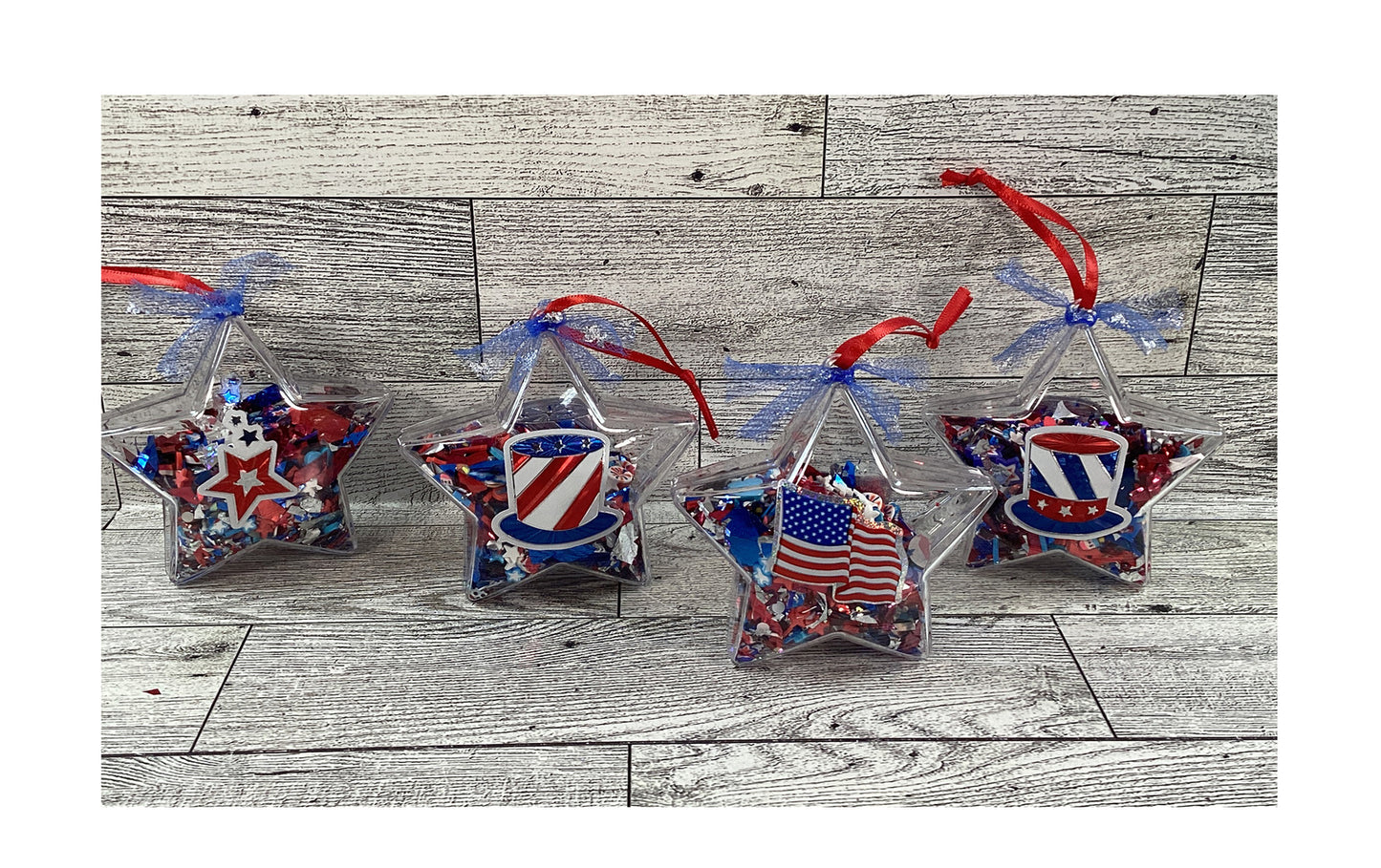 AGD Patriotic Decor - Plastic Filled Star Shakers 10pc Set