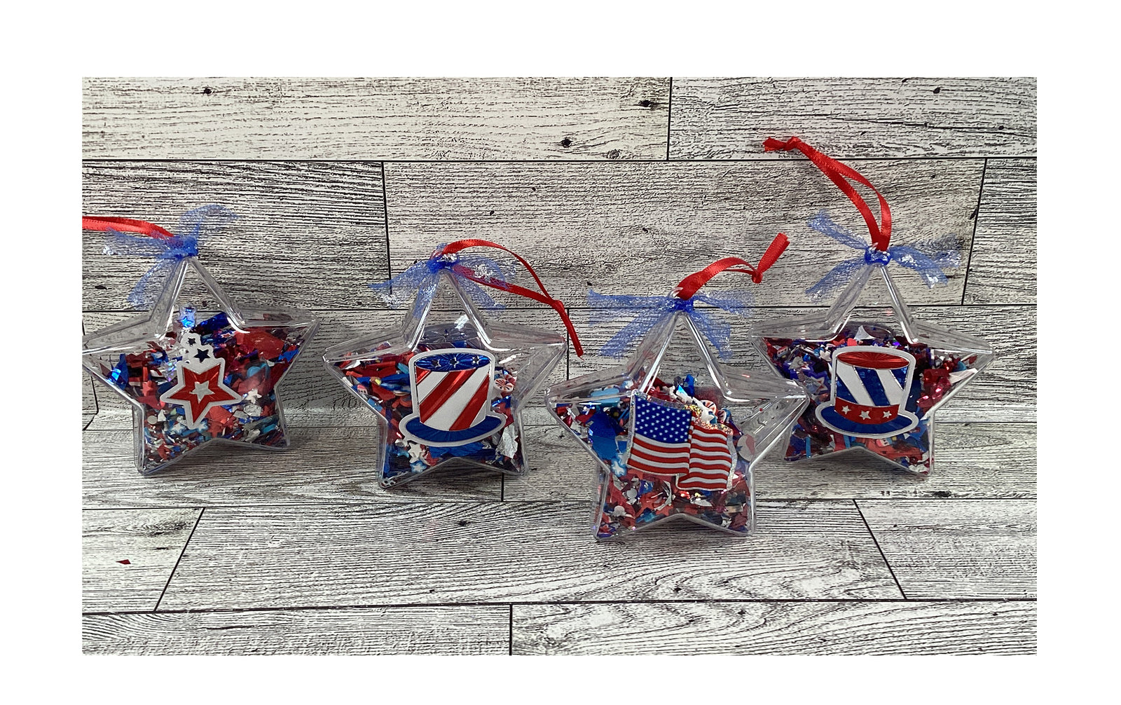 AGD Patriotic Decor - Plastic Filled Star Shakers 10pc Set
