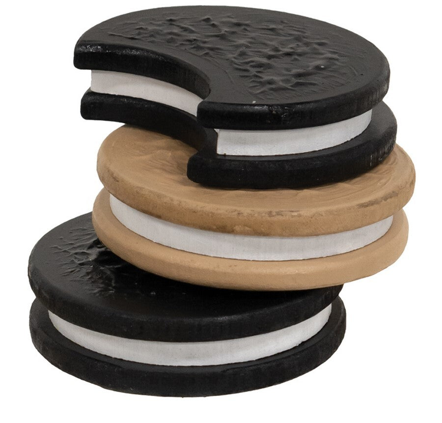 CWI Home Decor - Fake Faux Wood Cream Filled Cookies 3pc Set