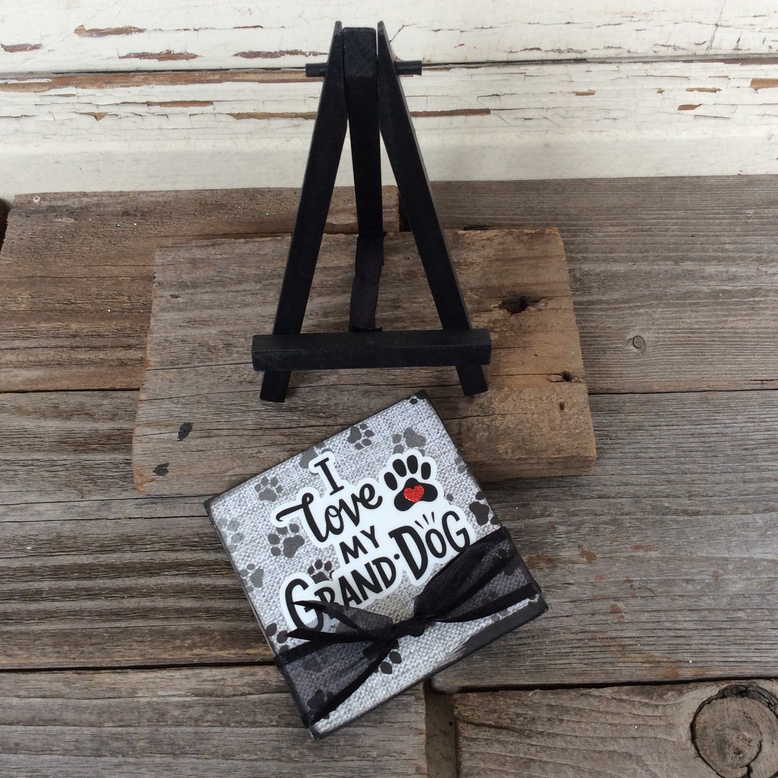AGD Pet Gift - I Love My Grand Dog Easel Display