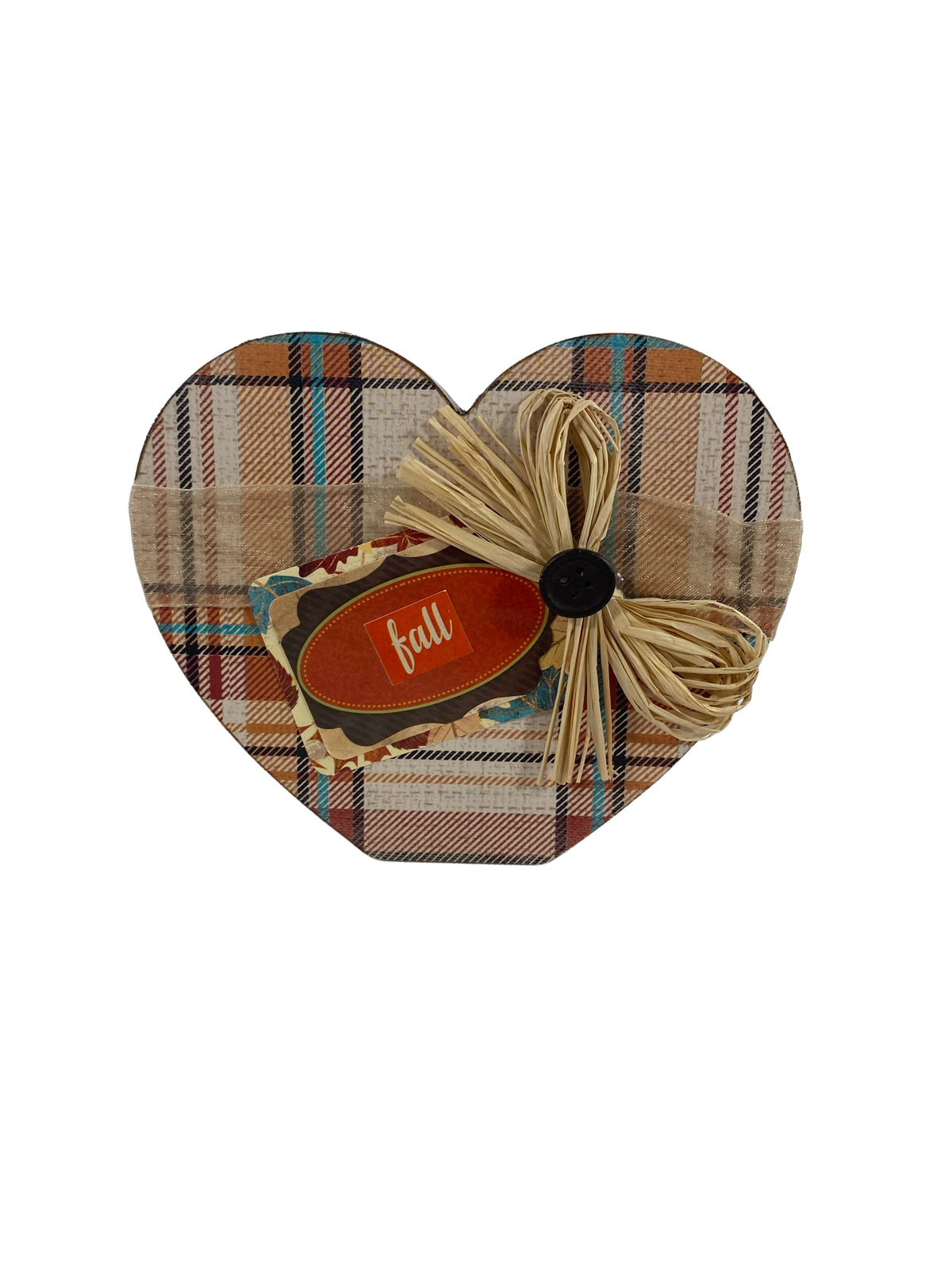 AGD Fall Decor - Fall Breeze Autumn Leaves  Reversible Chunky Heart Sitter