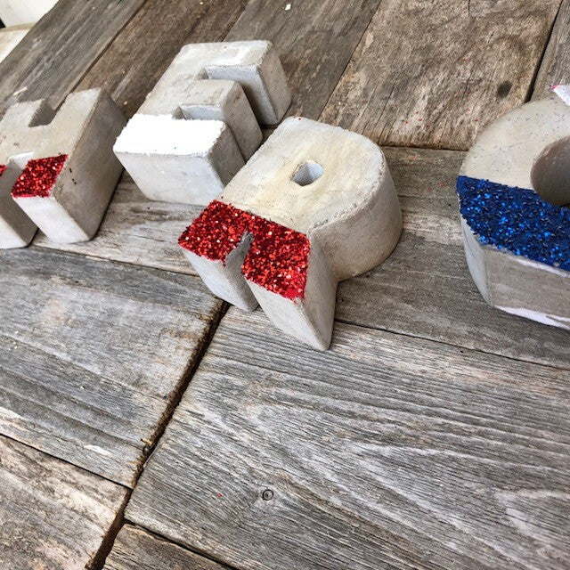 AG Designs Patriotic Decor – Cement Letters Word HERO