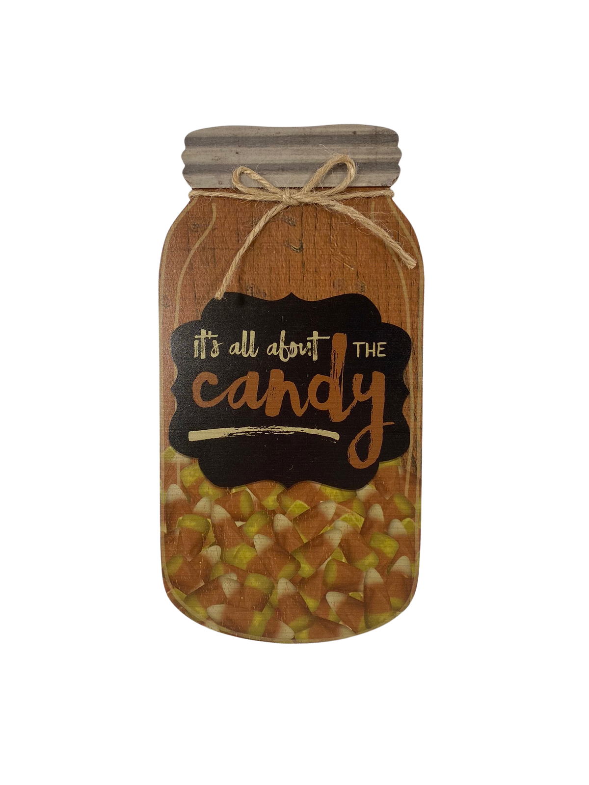 Halloween Decor - It's All About The Candy Mason Jar Sign