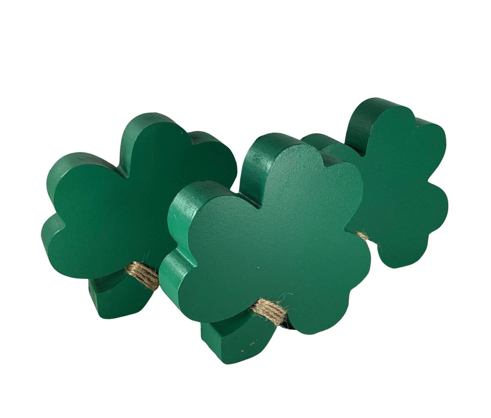 AGD Saint Patrick Decor - Chunky Wood Shamrock Sitter 3pc Set