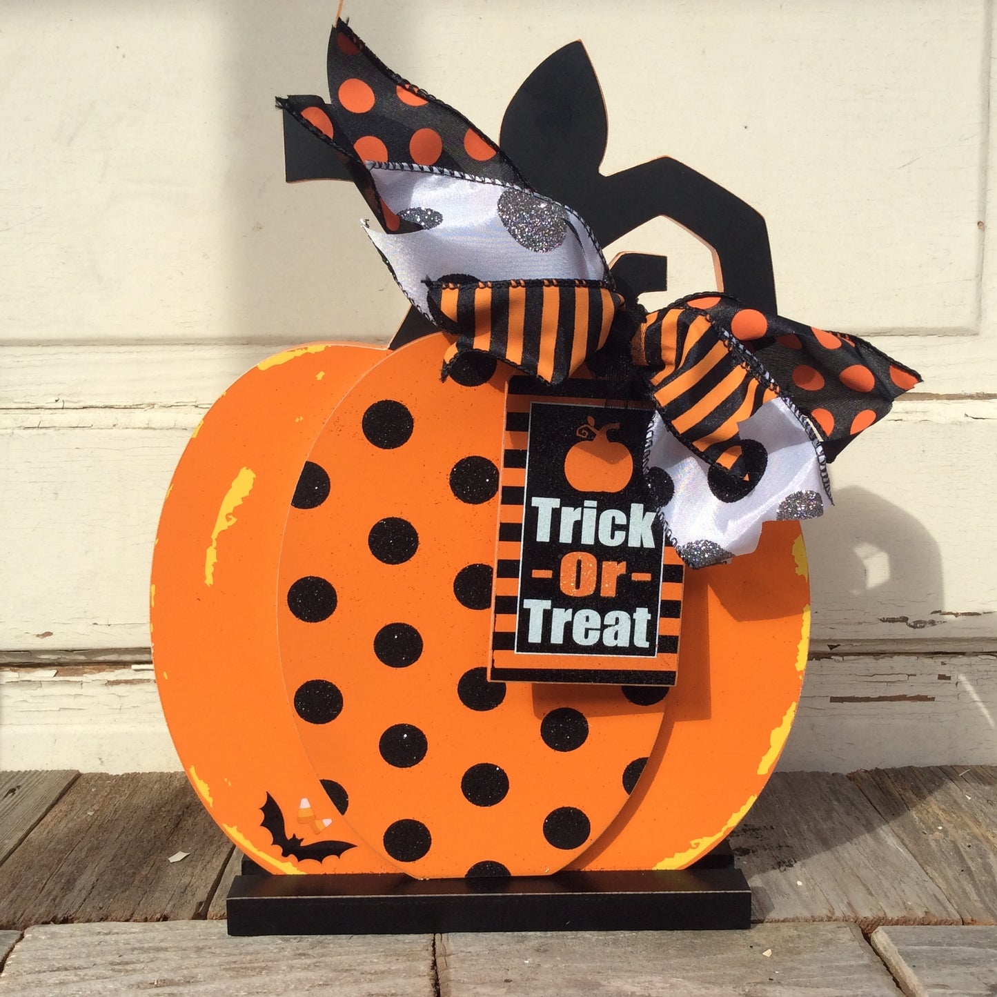 AGD Halloween Decor - Xtra LG Whimsy Pumpkins Trick Treat 2pc Set