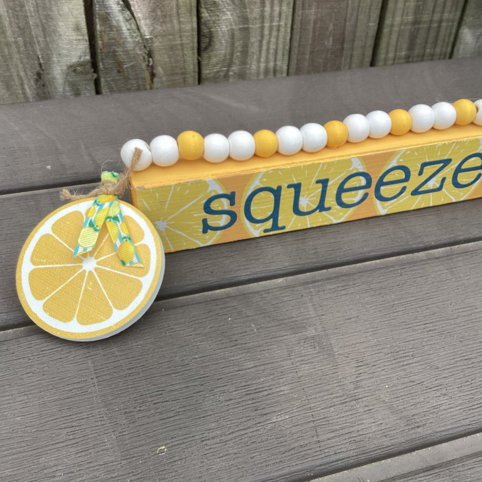 AGD Spring Decor -Summer Lemon Squeeze The Day Long Sign