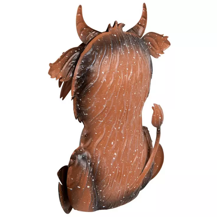 HL Spring Decor - Highland Cow with Flower Metal Sitter